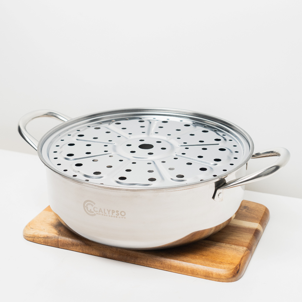 TERMURAH Calypso Calypso Panci Steamer Kukus Panci Serbaguna Steamer Pot 28-30cm Stainless Steel