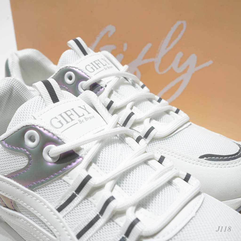 hemat gifly gyeonggi sepatu sneakers kets tali wanita putih hitam sport shoes j118