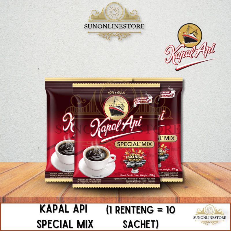 

Kopi Kapal Api Special Mix 23g (1 Renteng 10 Sachet)