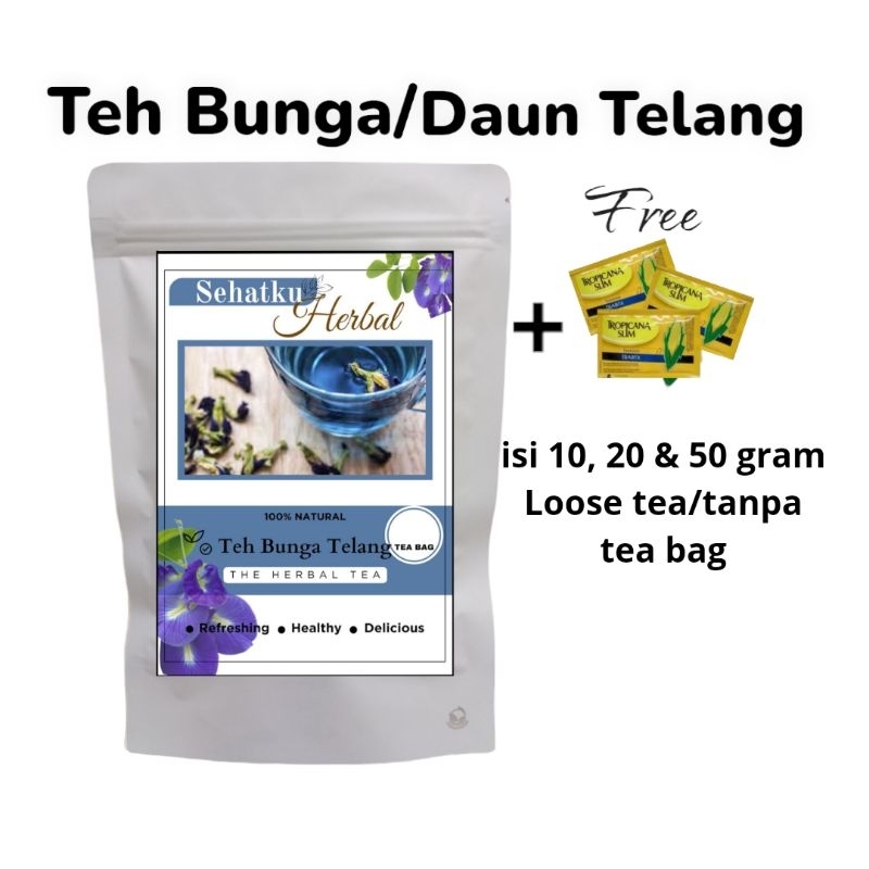 

TEH DAUN TELANG : BUTTERFLY PEA FLOWER FLOWER TEA ISI 10 GRAM, 20 GRAM & 50 GRAM