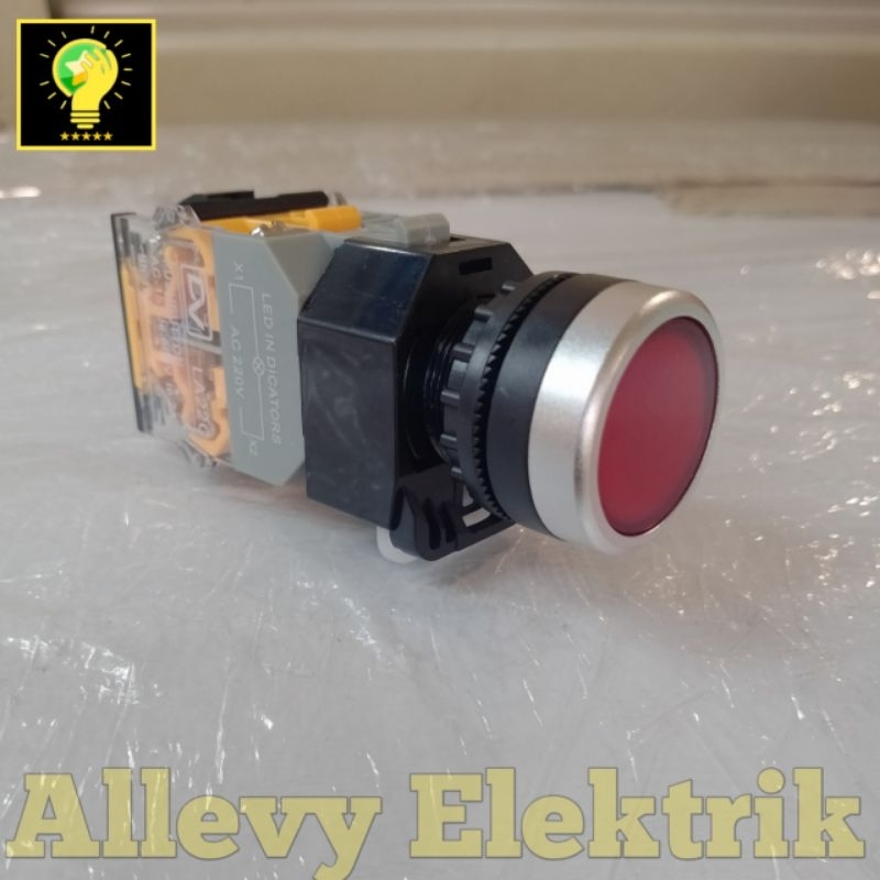 DV PUSH BUTTON LAMP LED 22MM 1NO+1NC LA22C-11D MERAH