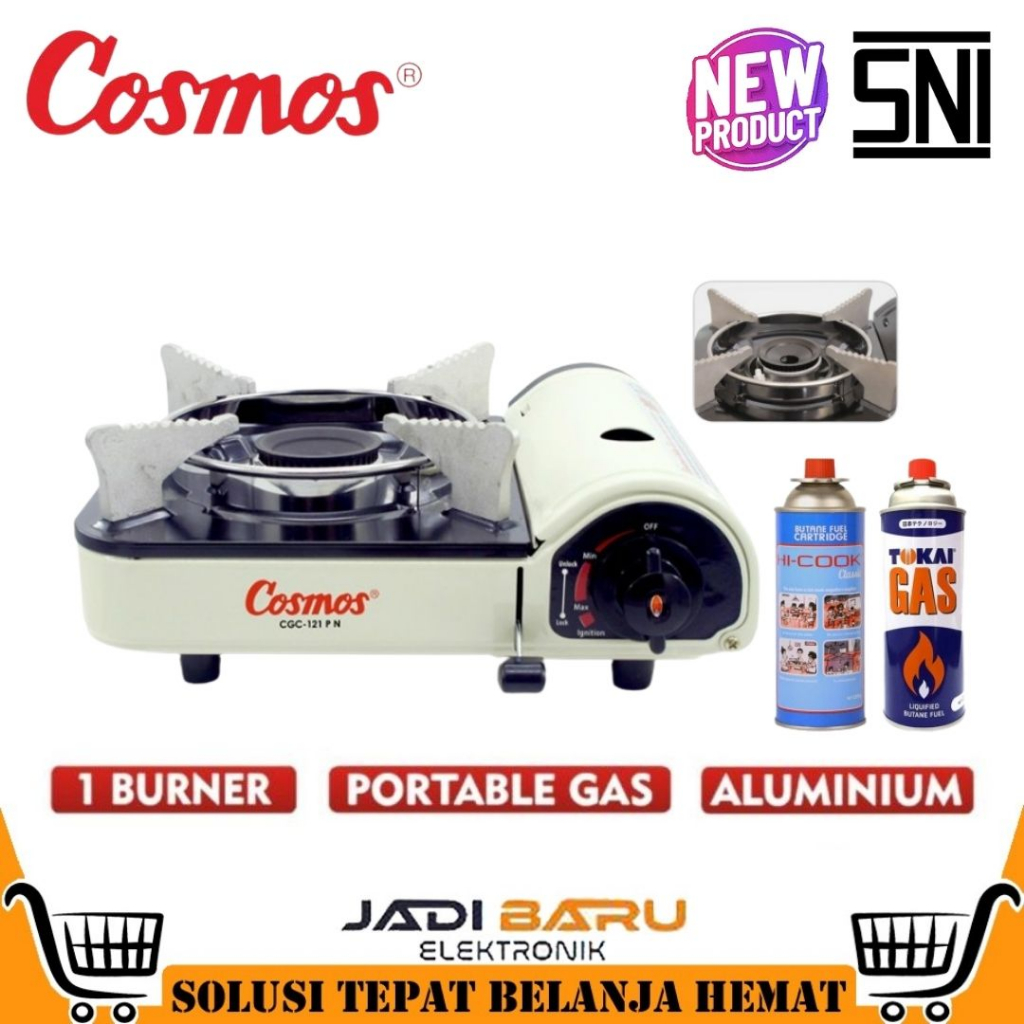 Kompor Gas Portable Cosmos CGC-121 P, 89x246x200mm, 1.3kg, Anti Panas dan Tahan Lama
