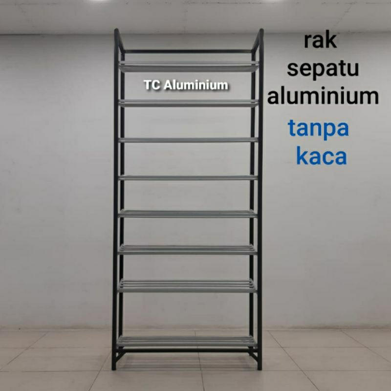 LS58 80X38X158 b RAK SEPATU ALUMINIUM COKLAT HOLLOW 20U TANPA KACA