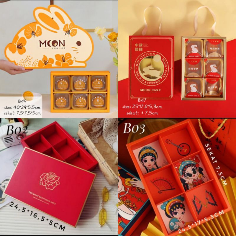 KOTAK MOONCAKE SEKAT 6 / KOTAK KUE BULAN / DUS KUE /BOX KUE