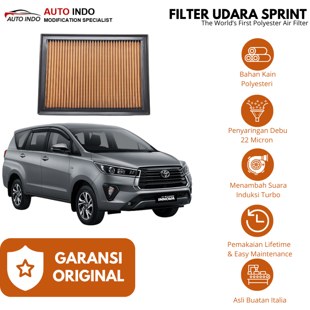 Filter Udara Mobil Sprint Filter P1076S Toyota Innova Reborn Mesin Diesel Bensin | Garansi Ori