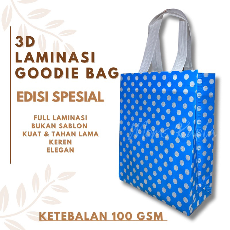 

Goodie Bag 3D Polkadot Biru