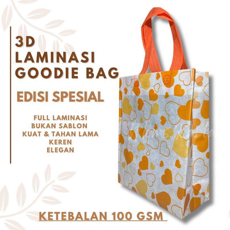

Goodie Bag 3D Laminasi Love Orange