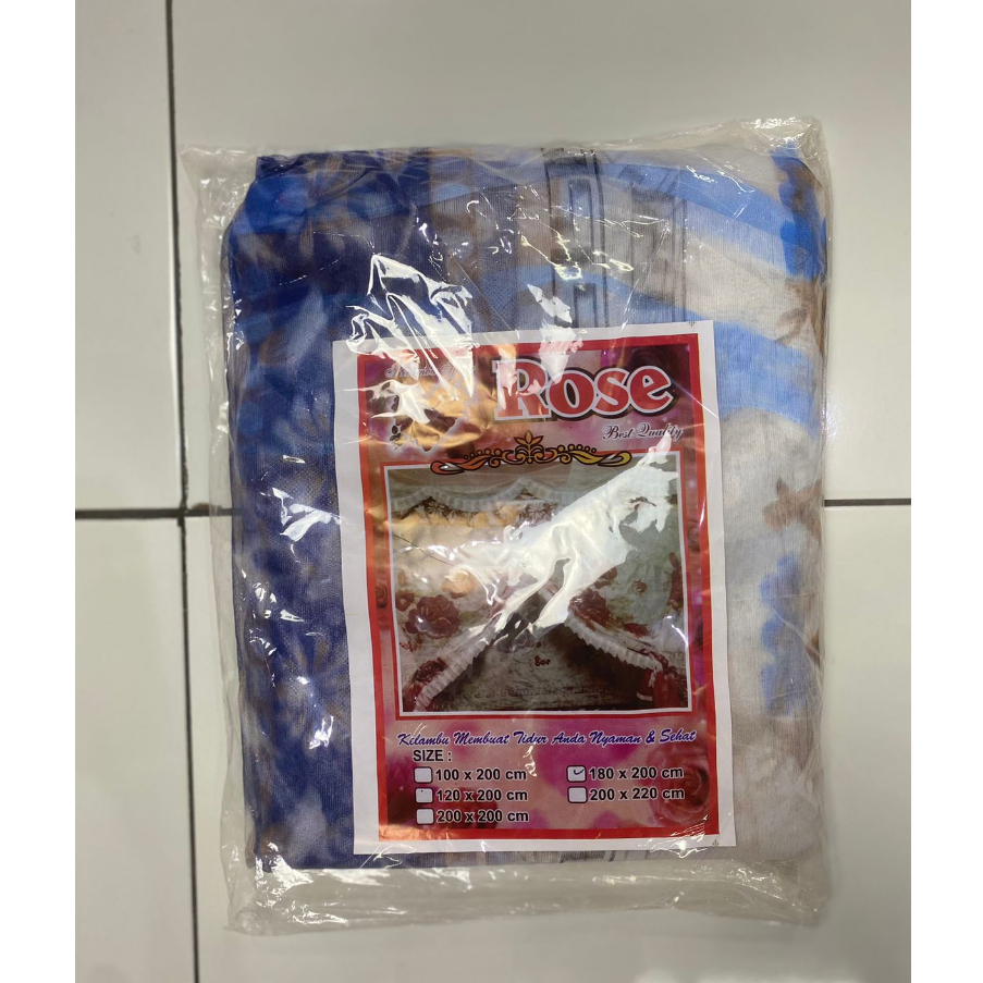 Kelambu Jumbo 180X200 Kotak Bunga Gantung / Kelambu Rose Kasur No.1 Anti Nyamuk - Rose