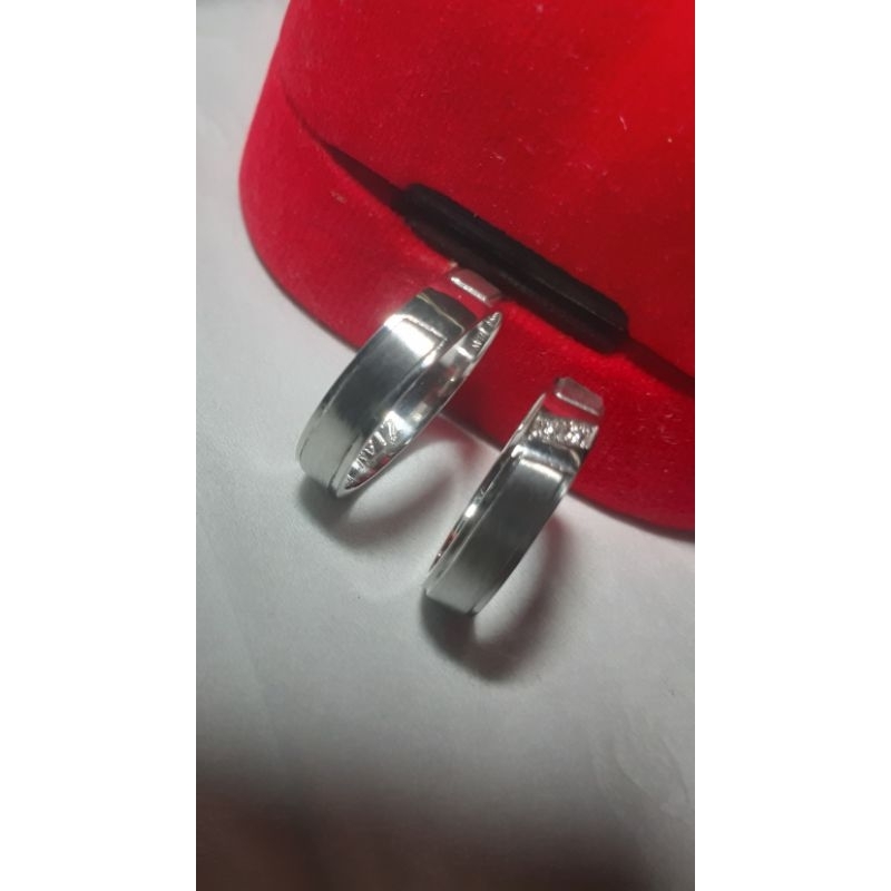 cincin pasangan perak murni 99