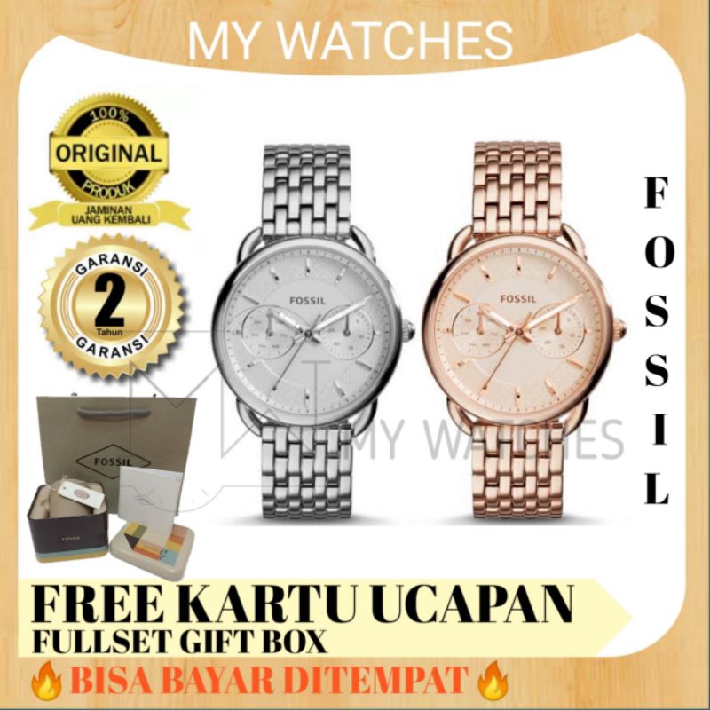 Jam Tangan Fossil Original Es3713 Es3712 Tailor Multifunction Stainless Steel | Fossil Es3713 Wanita