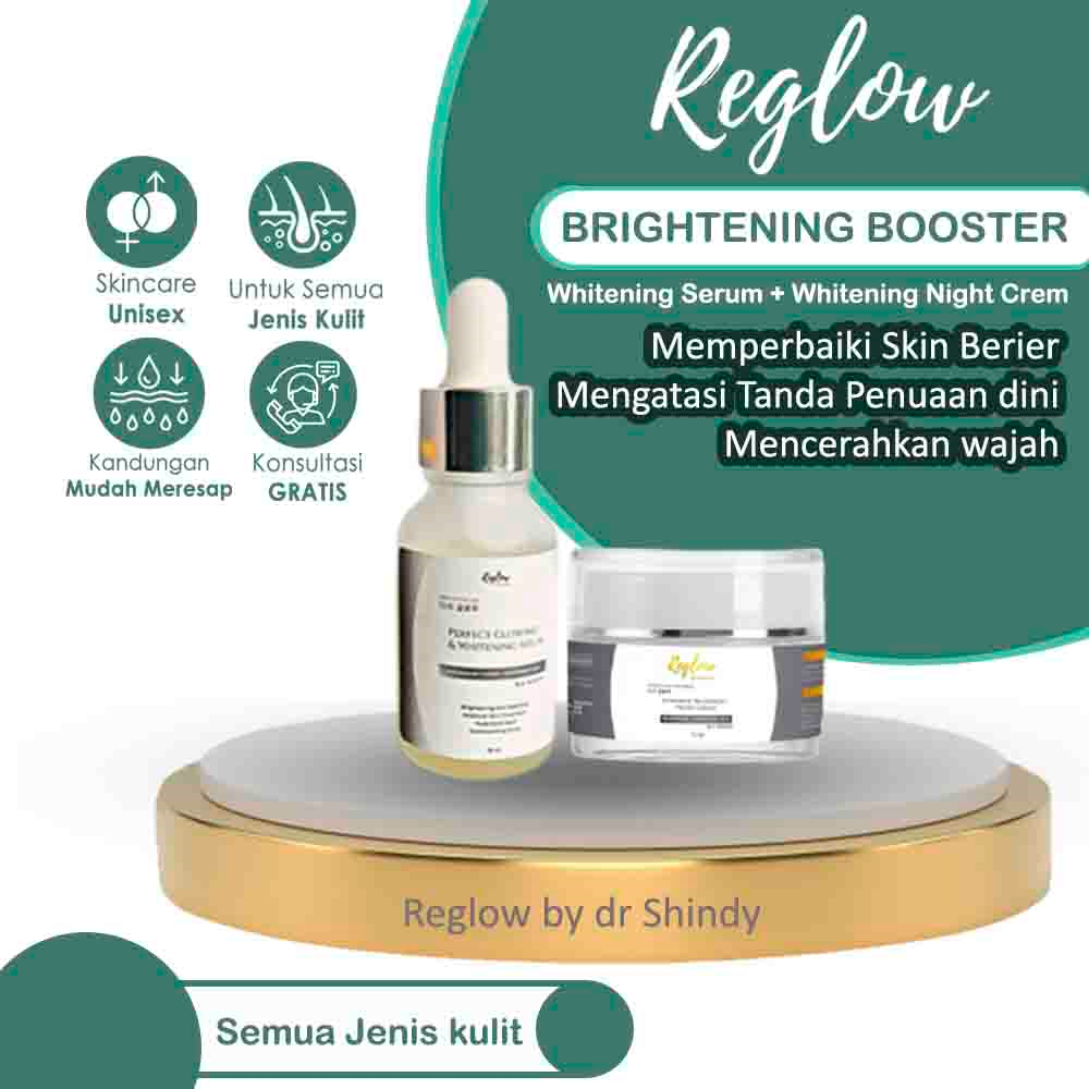 PROMO 11.11 Brightening Skin Booster Serum Glowing &amp; Whitening NIght Cream Memperbaiki Skin Berier Mengatasi Tanda Tanda Penuaan Dini Mencerahkan Wajah