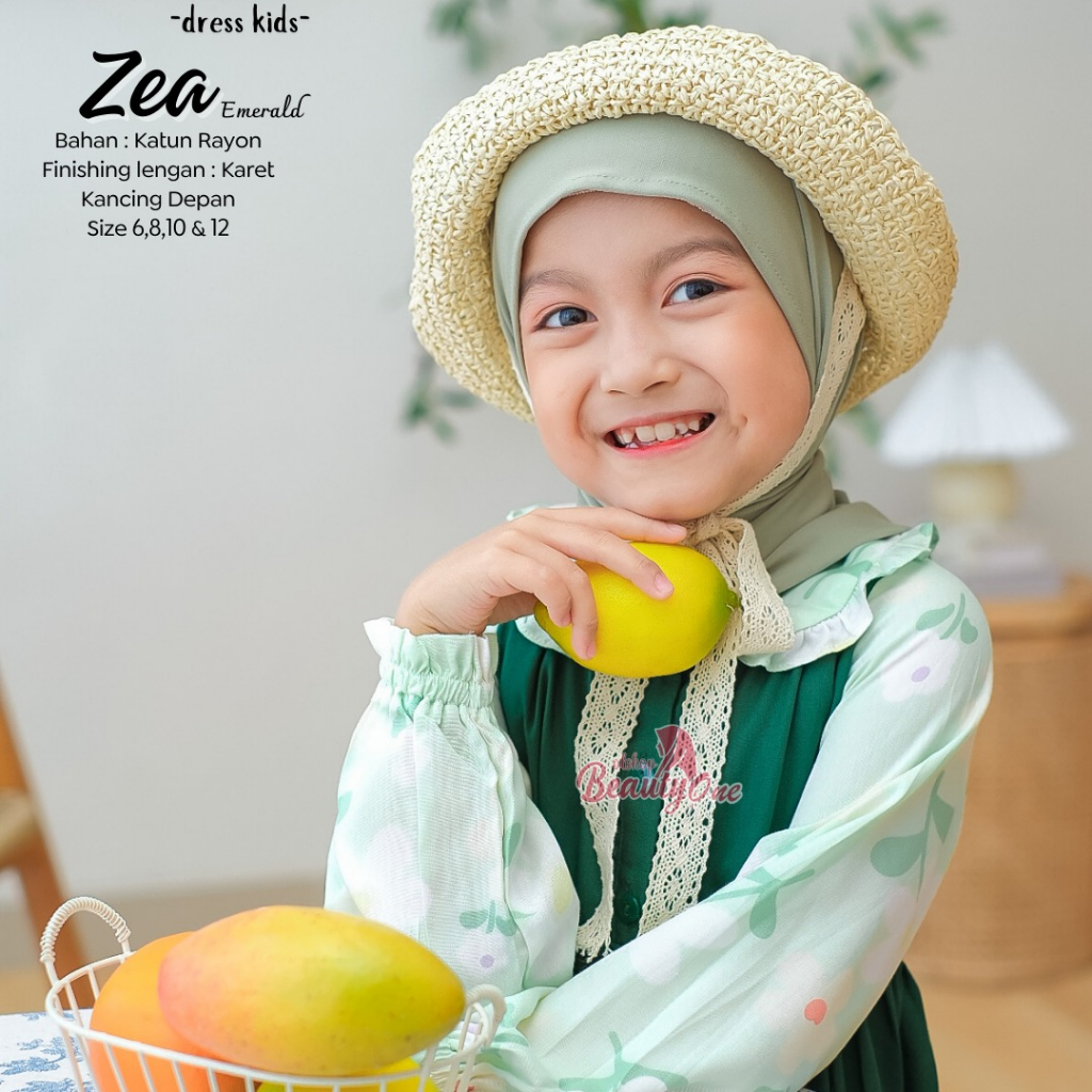 Gamis Anak Perempuan Homey Dress Anak Zea 4-12tahun Dress Anak Muslimah