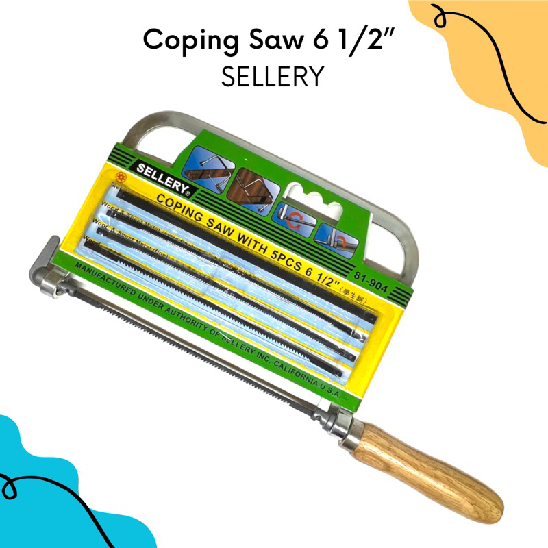 Sellery Coping Saw With 5Pcs 6 1/2” | Sellery Gergaji Kayu | Sellery Gergaji Triplek | Sellery Gerga