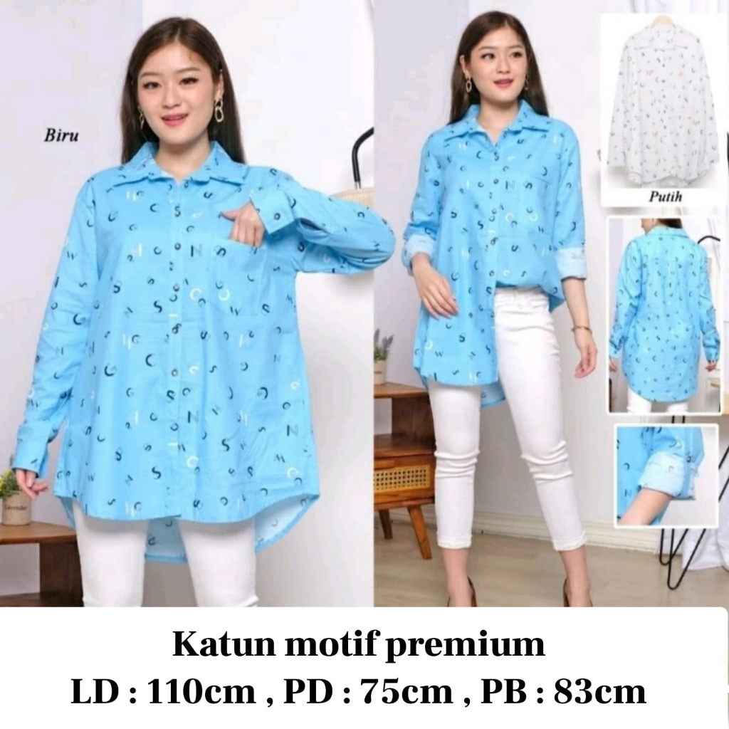 Kemeja lengan panjang wanita / Baju lengan panjang wanita / kemeja tunik lengan panjang