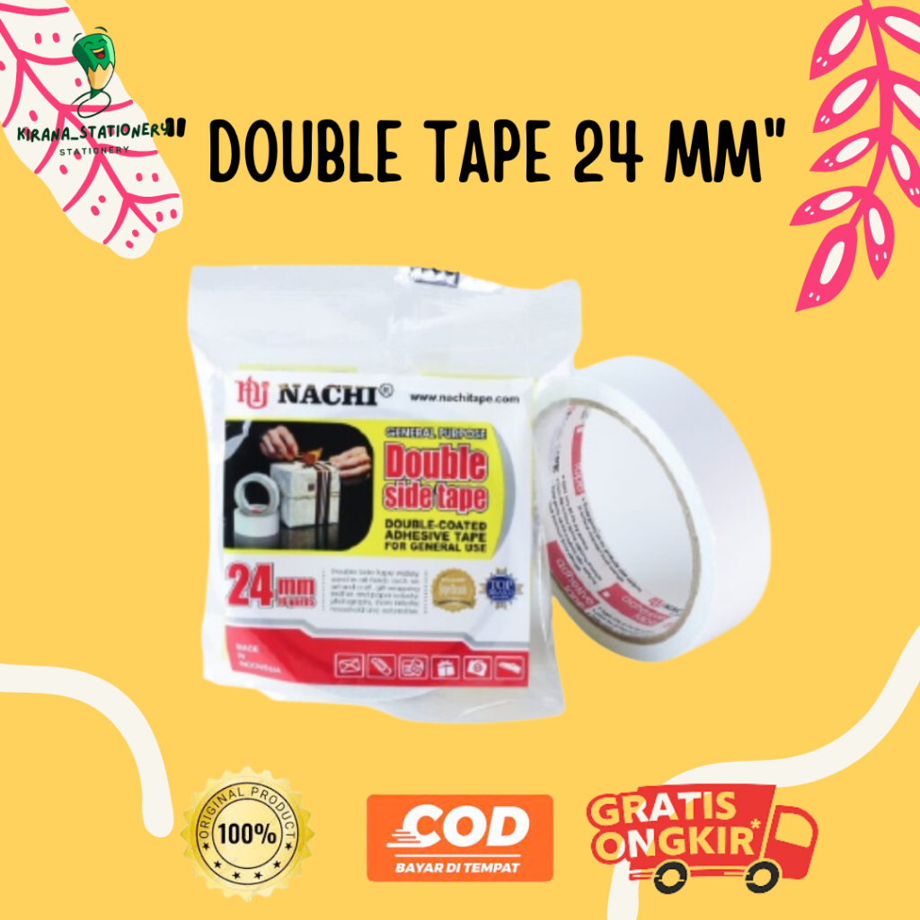 

ISOLASI DOUBLE TAPE 24MM X 10 Y ISOLASI NACHI MURAH