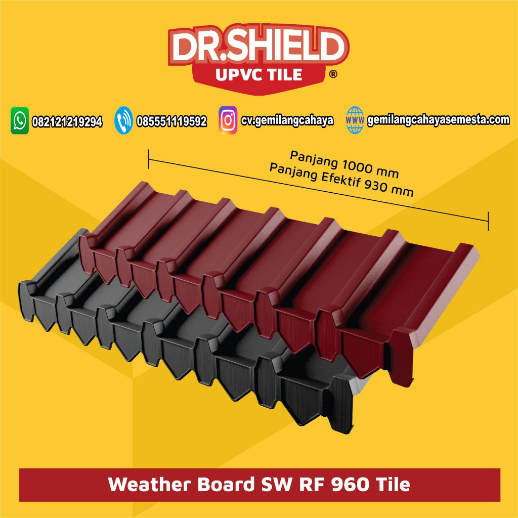 Weather Board RF-960 TILE / UPVC ROOF / GENTENG UPVC