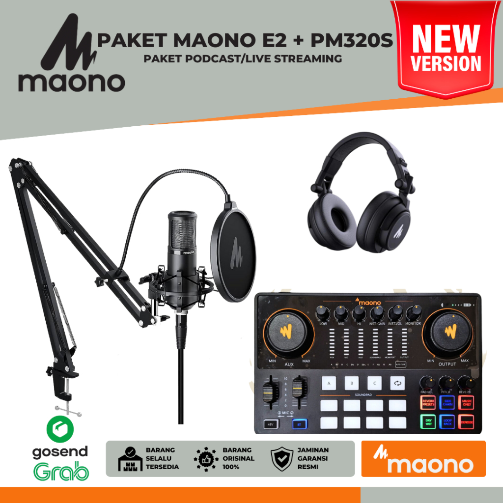 PAKET LIVE STREAMING / PODCAST MAONO E2 + PM320 + MH601 | AME2 AME2A