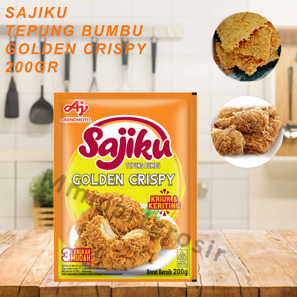 

Sajiku Ajinomoto / Tepung Bumbu Golden Crispy / Tepung Bumbu Krispy / 200gr