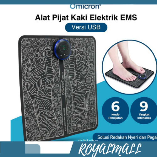 Alat Pijat Kaki Elektrik EMS Foot Massager USB 6 Mode / Alat Alas Pad Mat Matras Terapi Therappy Pij