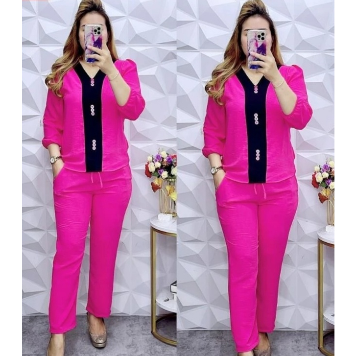 Baju setelan panjang wanita rayon/setelan polos panjang