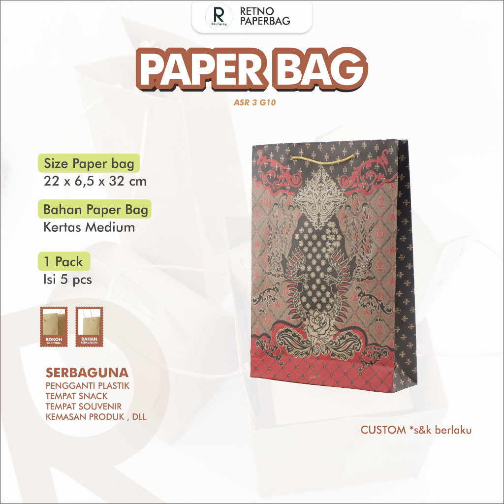 

Paper Bag Batik Serbaguna Tas Kertas Barang ASR3G10-Retno Paperbag