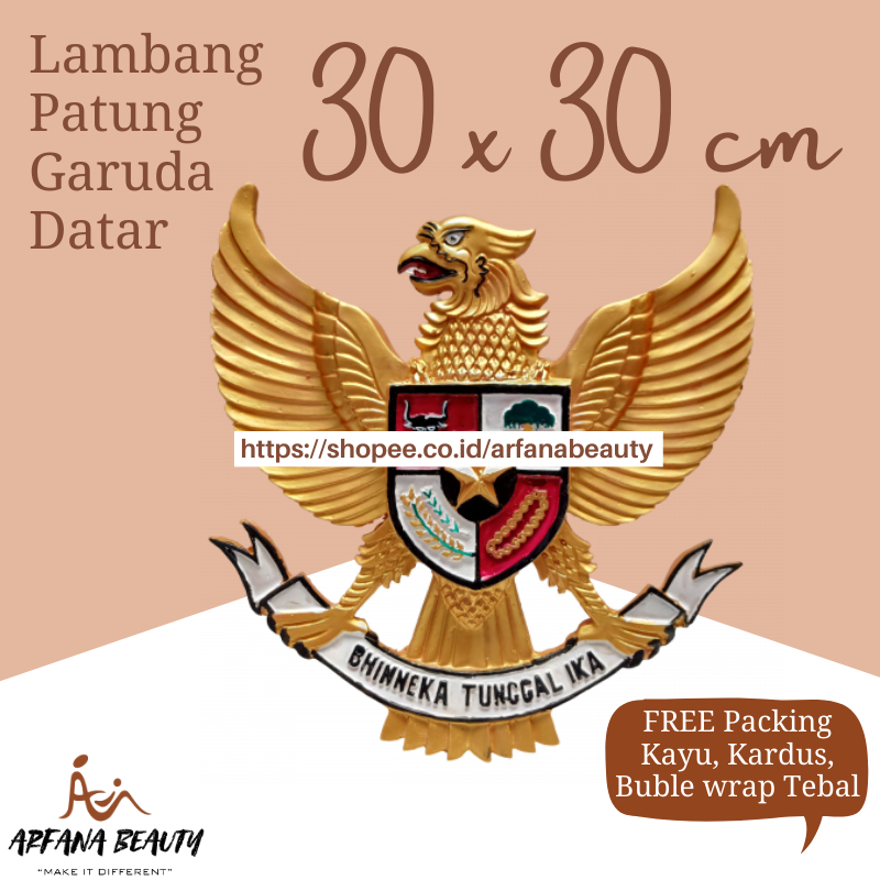 Garuda Pancasila Hiasan Dinding Lambang Fiber Lambang Negara Burung Garuda Gold Fiber 30CM