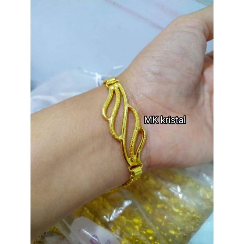 gelang lapisan kristal asli