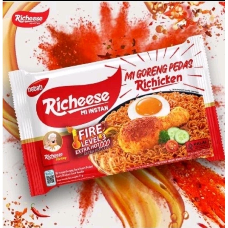 mie richeese goreng lvl 3 fire chicken