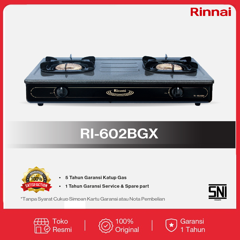 Rinnai Kompor 2 Tungku RI-602 BGX || Rinnai 2 Tungku - 602 BGX