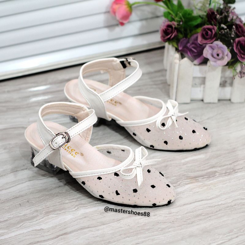 MASTER KC01 - [NEW COLLECTION] SANDAL SELOP ANAK PEREMPUAN HAK KACA 3 CM TERMURAH