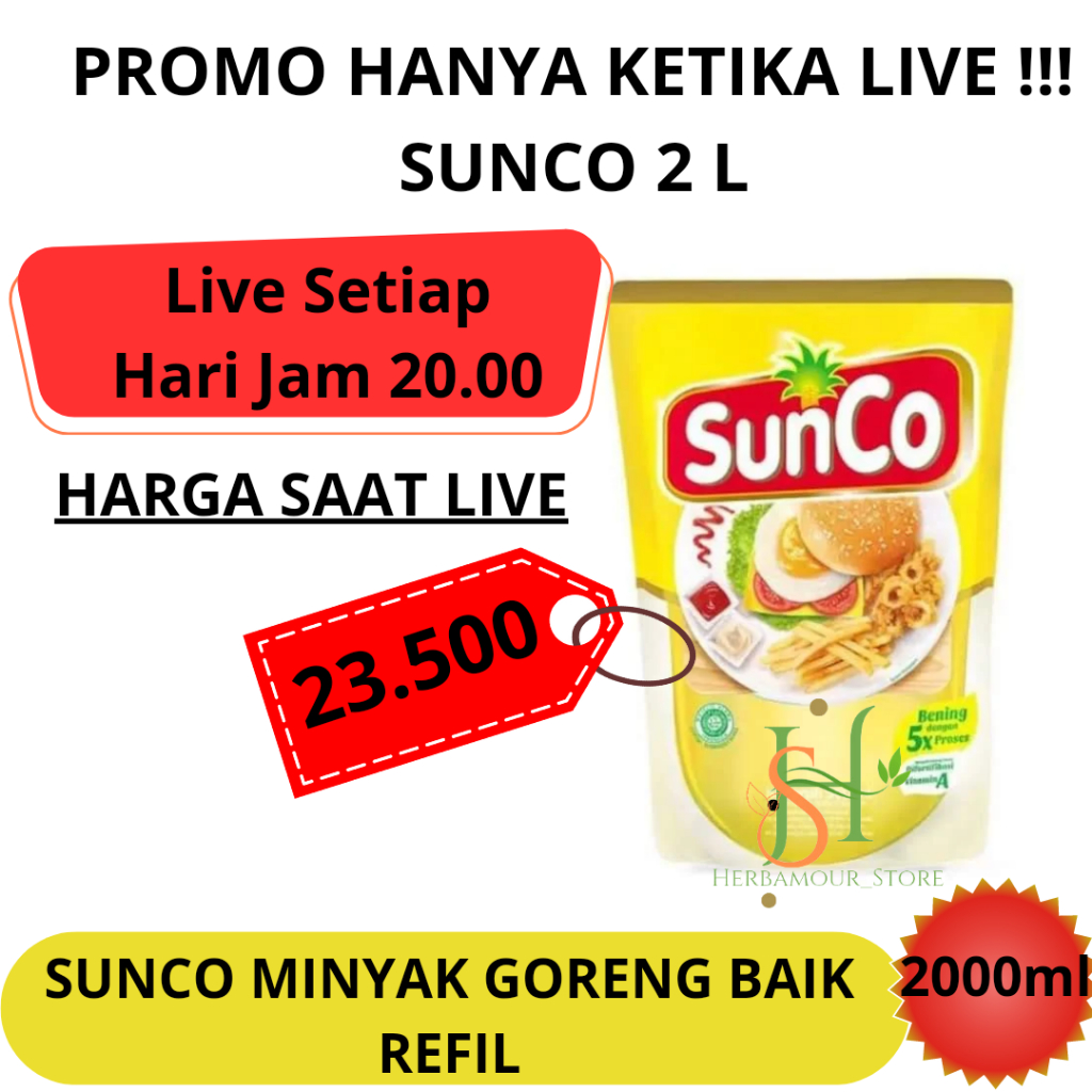 

SUNCO MINYAK GORENG 2 LITER (Free paking kardus+buble wrab)