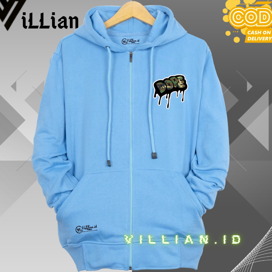 {COD} Sweater Hoodie Resleting Tebal Distro Pria Wanita Bahan Cotton Warna Biru Lazio Hodie Bts Cowo