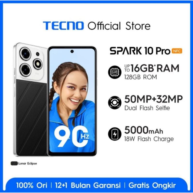 TECNO SPARK 10 PRO 8+8GB*+128/256GB Garansi Resmi