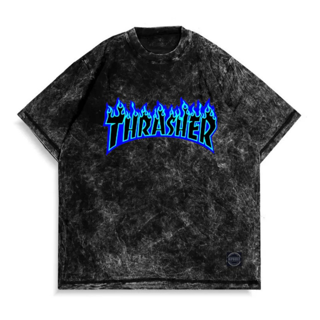 Washed T-Shirt Unisex Sandwash Thrasher Blue Original