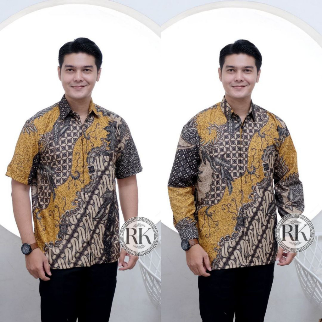 Baju Batik Pria Kemeja Batik Pria Motif Kate Kuning