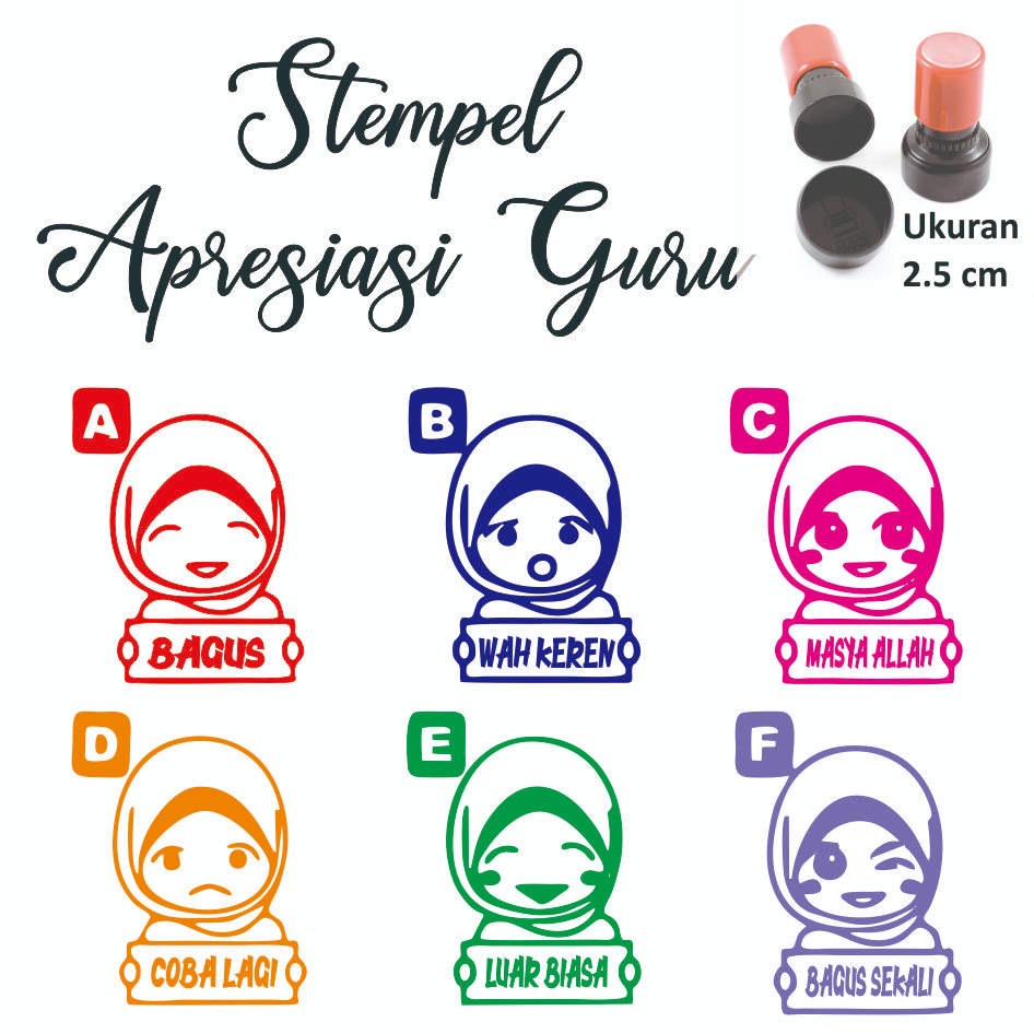 

Stempel Apresiasi Penilaian murid Sekolah paud tk sd stempel berkarakter lucu stempel unik keren