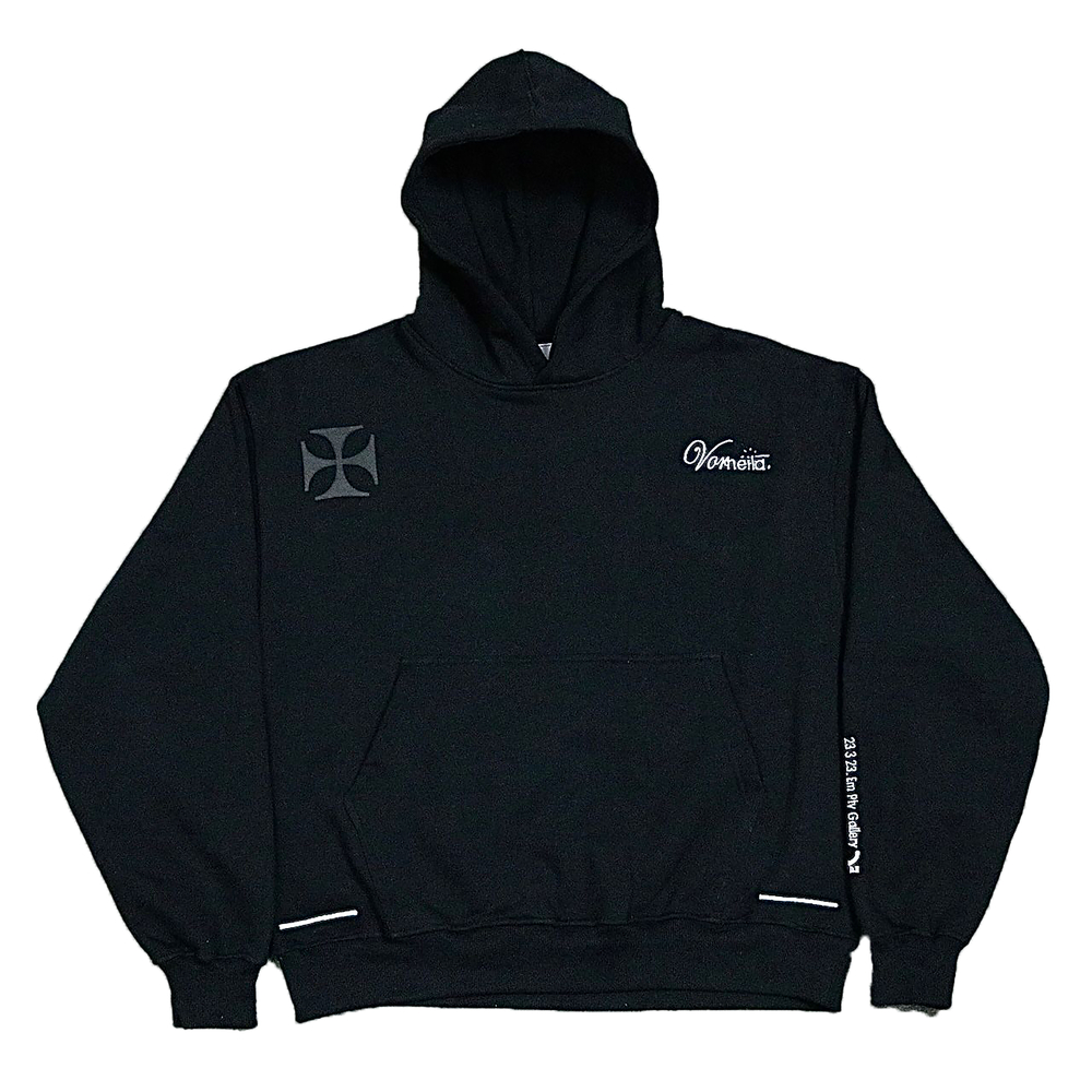 VORNEILA - Hoodie Boxy Noir Waves