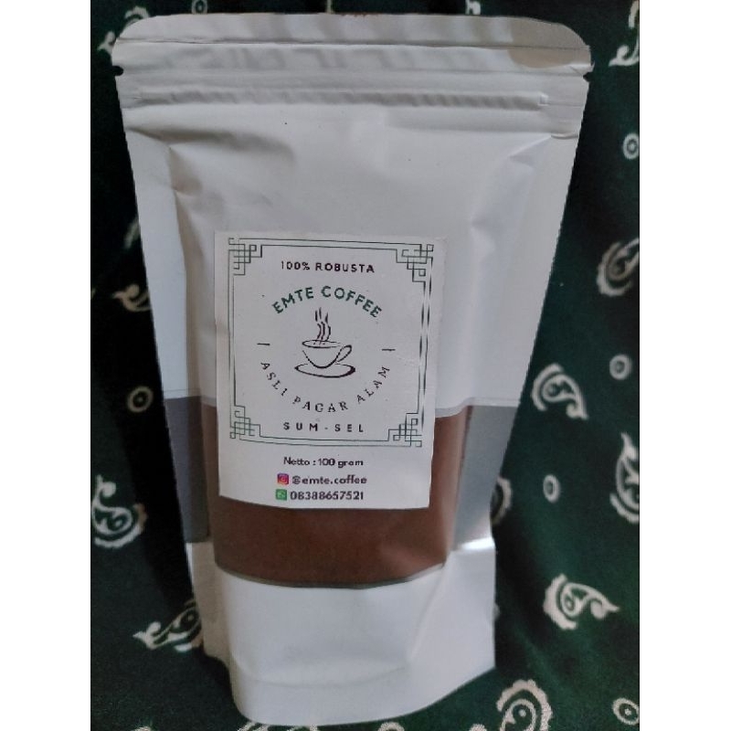 

Kopi bubuk Robusta (biji kopi petik merah) asli Pagar Alam, Sum-Sel @100gr/bks