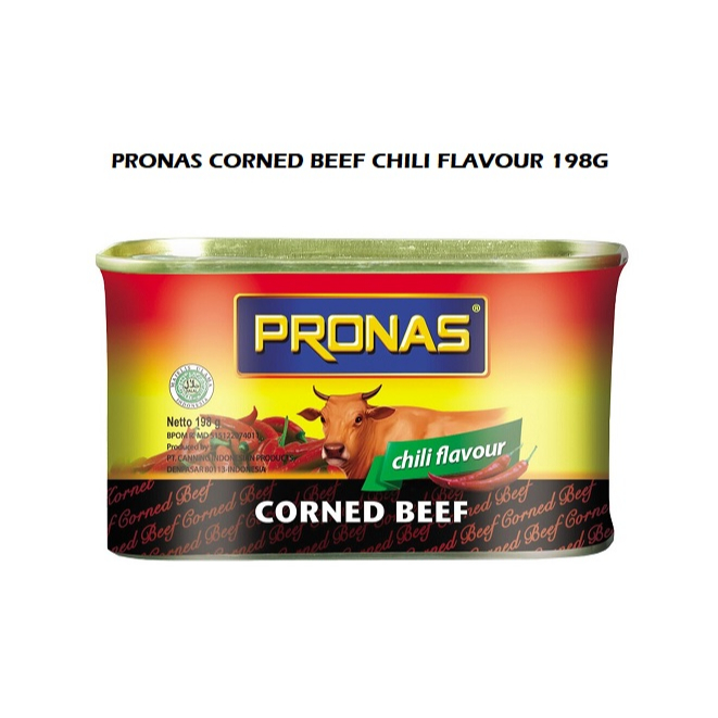 

PRONAS CORNED BEEF CHILI FLAVOUR KALENG 198G