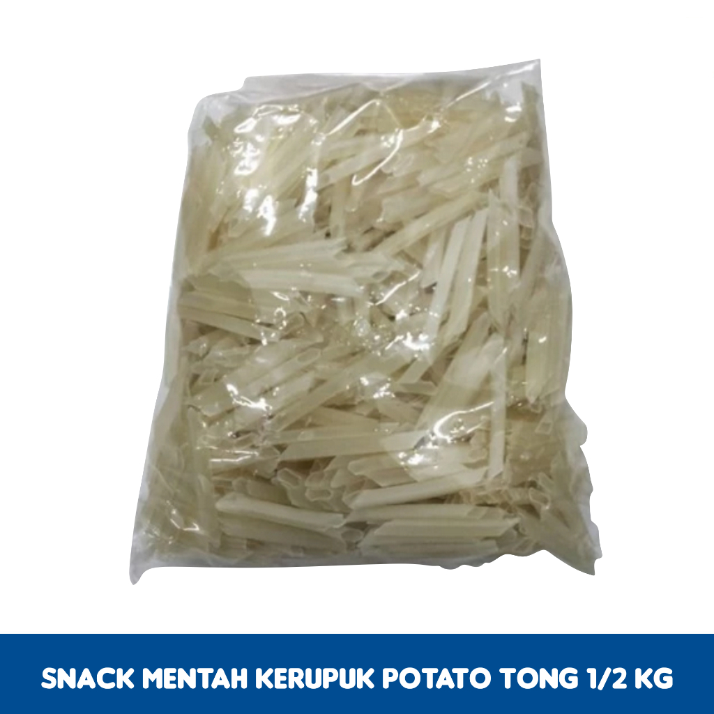 

Snack Mentah Kerupuk Potato Tong 1/2 kg Makanan Ringan