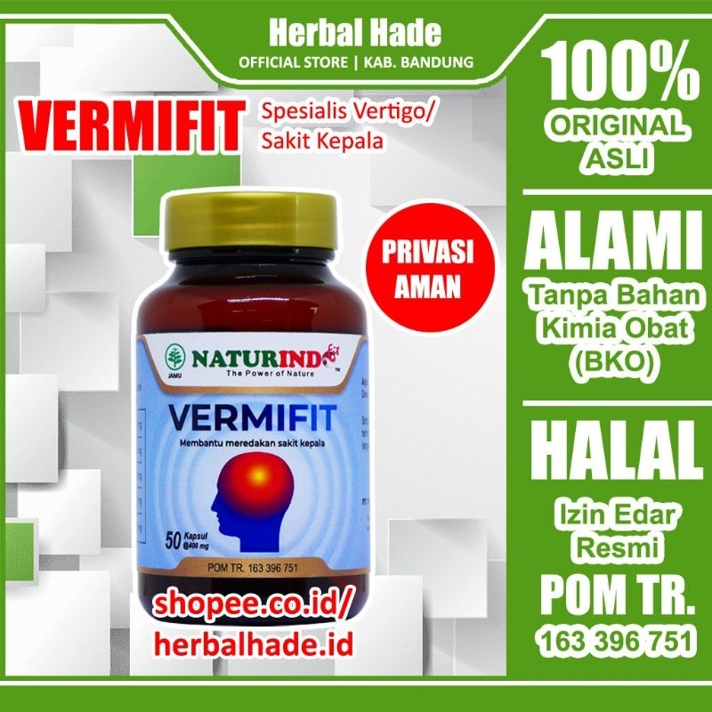 VERMIFIT Obat Herbal Sakit Kepala Menahun Vertigo Migren Sakit Kepala Vertigo