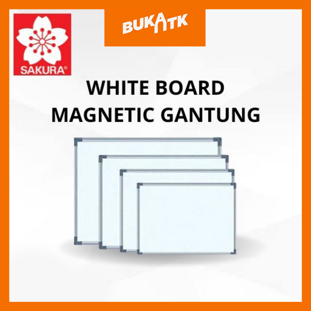 

Papan Tulis Whiteboard SAKURA Model Gantung Satu Muka 90x180 / 120x180 / 120x240