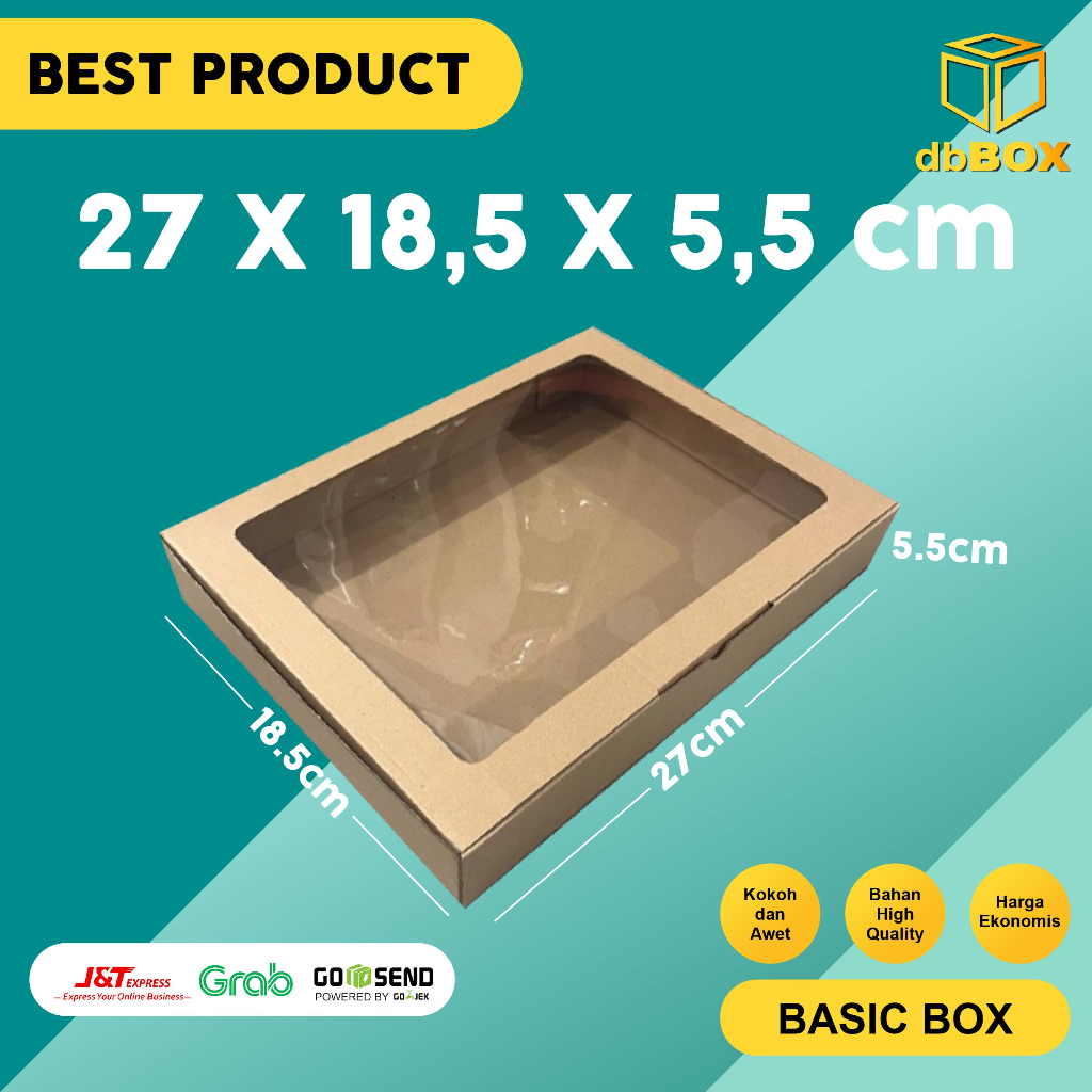 

(10Pcs) BOX MIKA 27x18,5x5,5 cm kardus die cut, untuk kue hampers gift box MIKA MIKA-