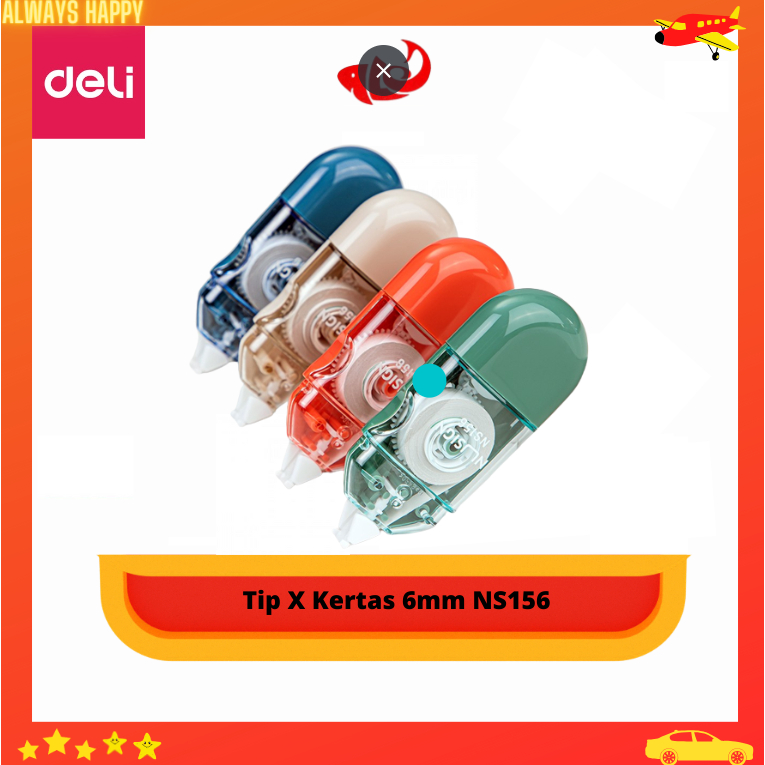 

Tip X Kertas 6mm Tidak Mudah Robek Random NS156 Nusign Correction Tape