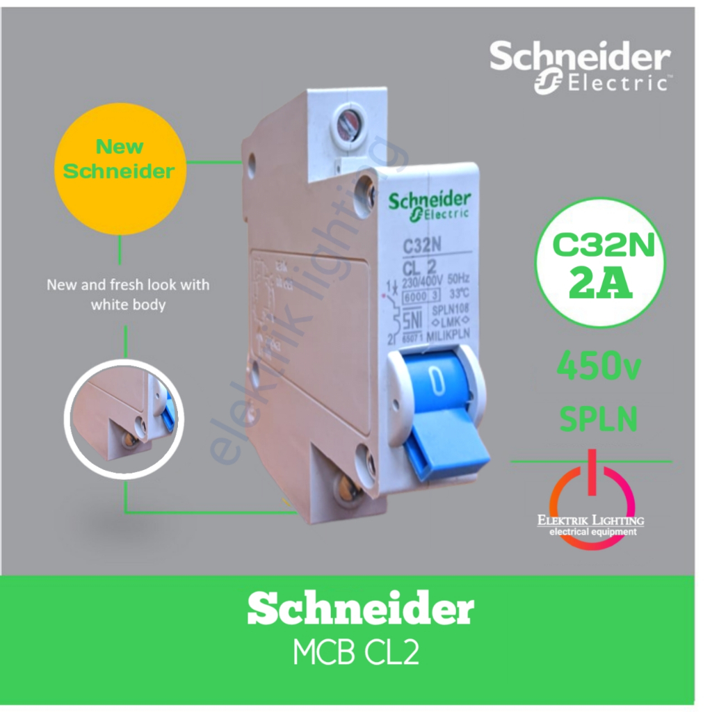 MCB SCHNEIDER CL2 450W 2 AMPERE BIRU