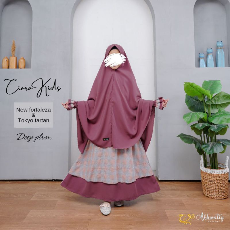 SET GAMIS ANAK BERCADAR CIARA KIDS BY AKHWATIY