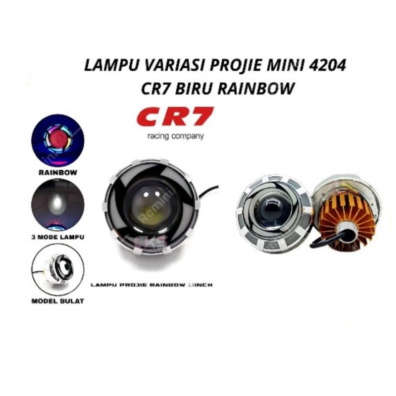 LAMPU TEMBAK VARIASI PROJIE MINI 4204 UNIVERSAL RAINBOW CR7
