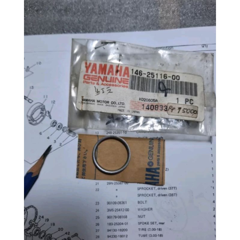 FLANGE SPACER RING BOSH TROMOL RXK RXS RXZ RXKING RX KING ASLI ORI ORIGINAL YAMAHA JAPAN