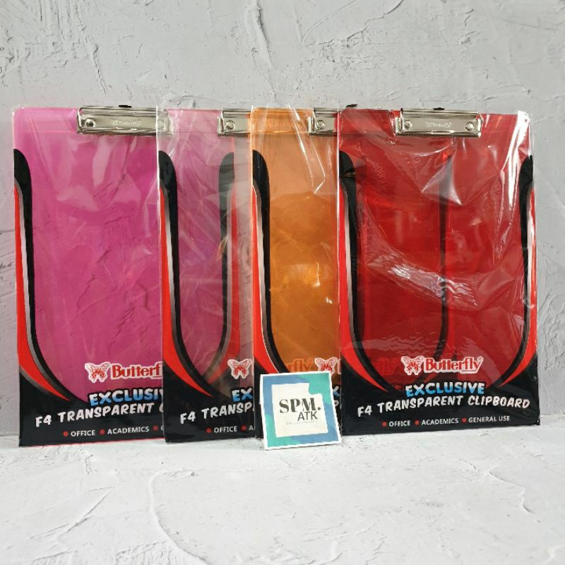 

(12 Pc) Clipboard Butterfly Transparant