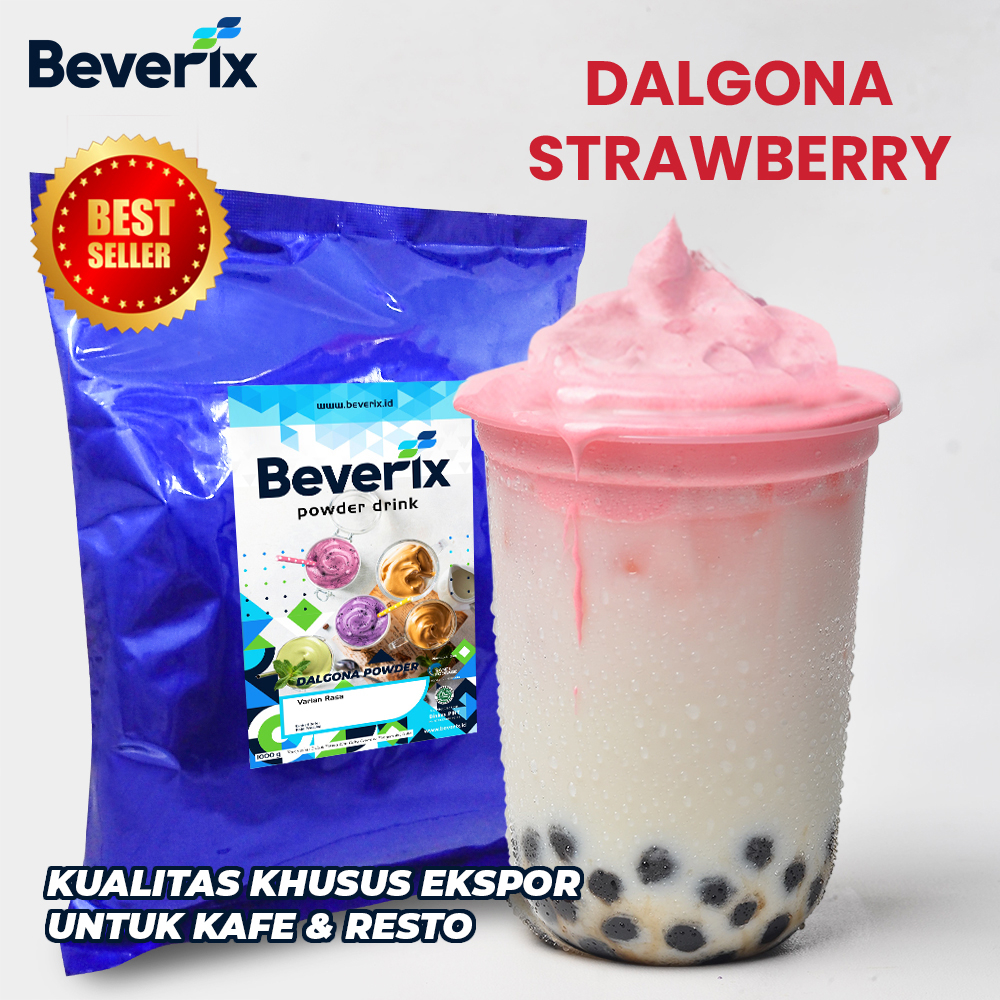 

Bubuk Sticky Dalgona Rasa Strawberry Stroberi Beverix Powder Drink Kemasan 1 Kg